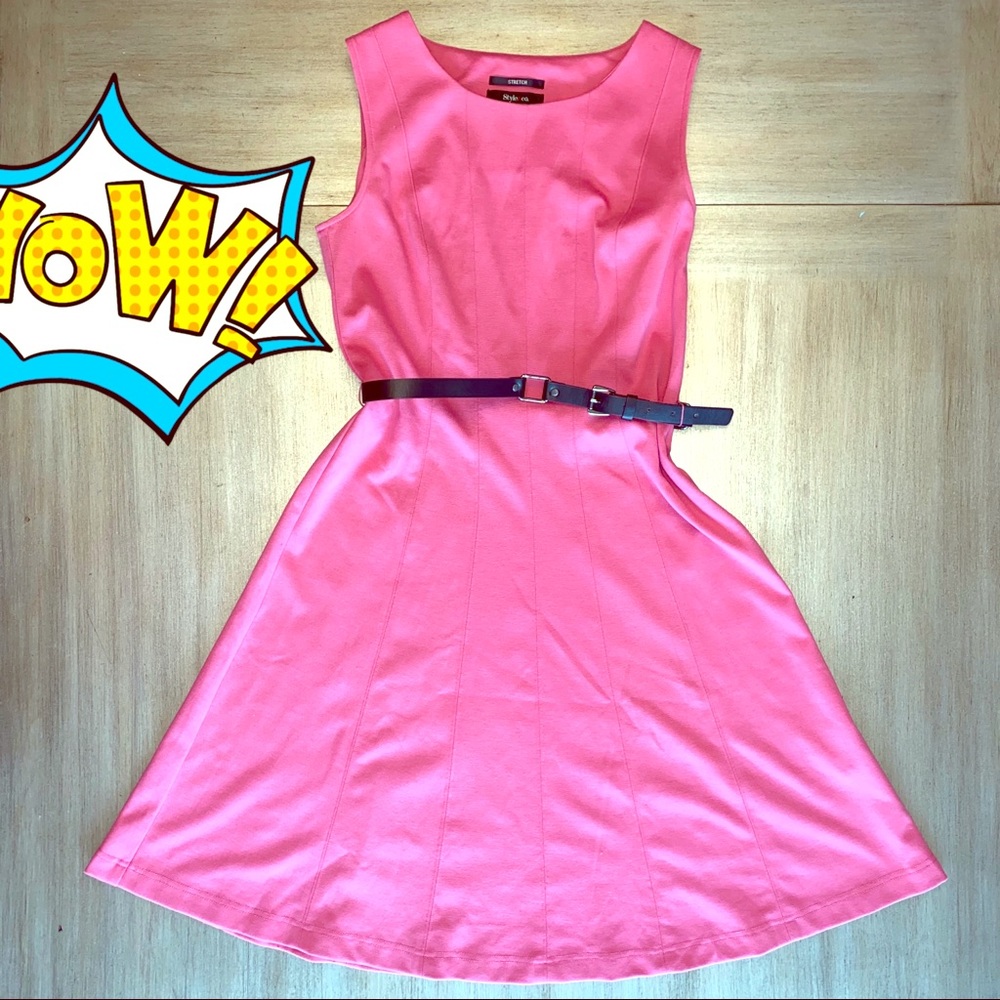 Style & Co Sleeveless Belted Dress